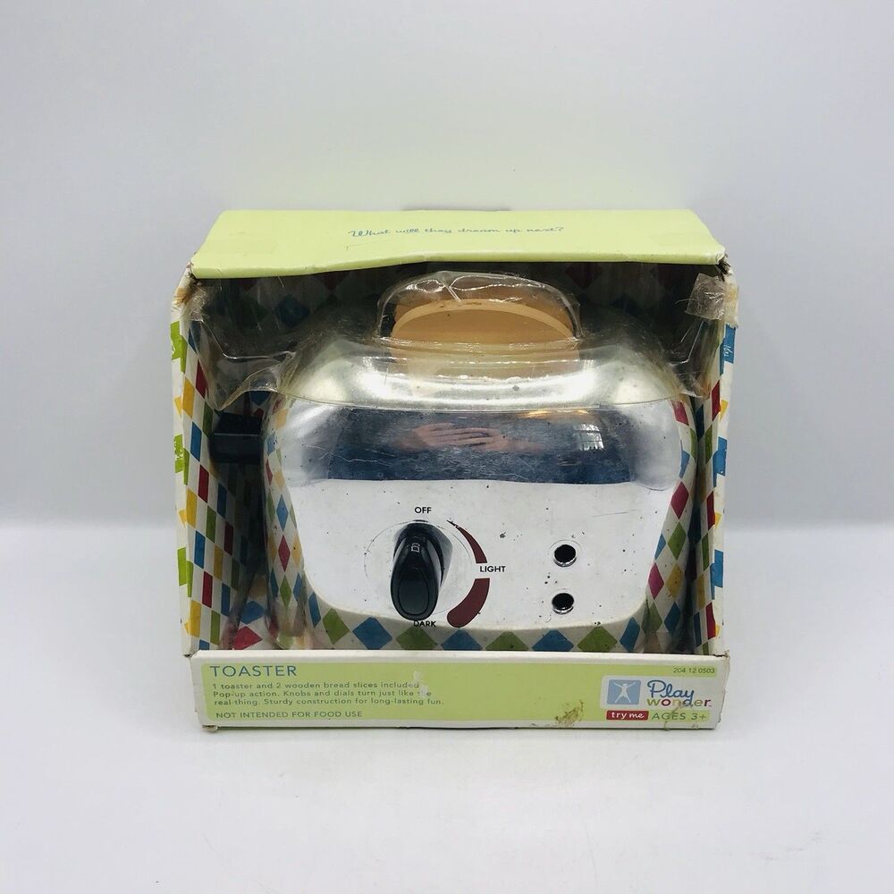 Vintage Play Wonder Pretend Toaster Play Kitchen Toy Wind Up Pop Up